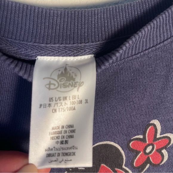 Disneyland Mickey Mouse Pluto Sweatshirt Womens Large Blue Short Sleeve - Picture 6 of 9